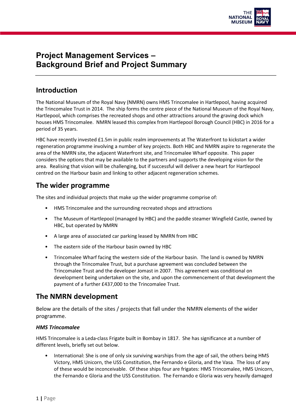Background and Project Outline (PDF)