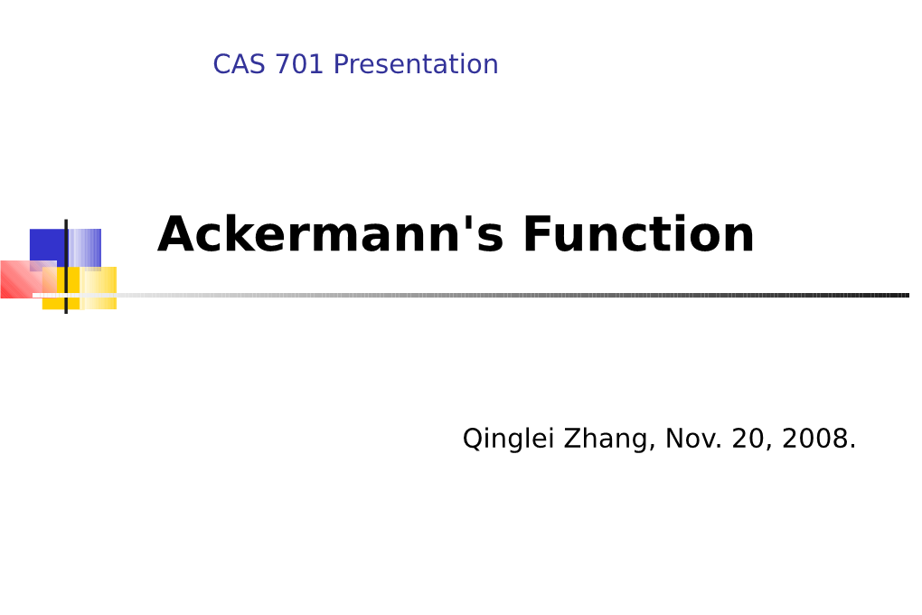 Ackermann's Function