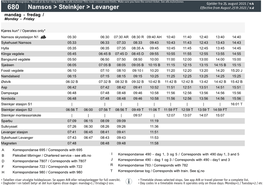 680 Levanger > Steinkjer > Namsos Effective from August 25 Th 2021 / V.4 Mandag - Fredag / Monday - Friday