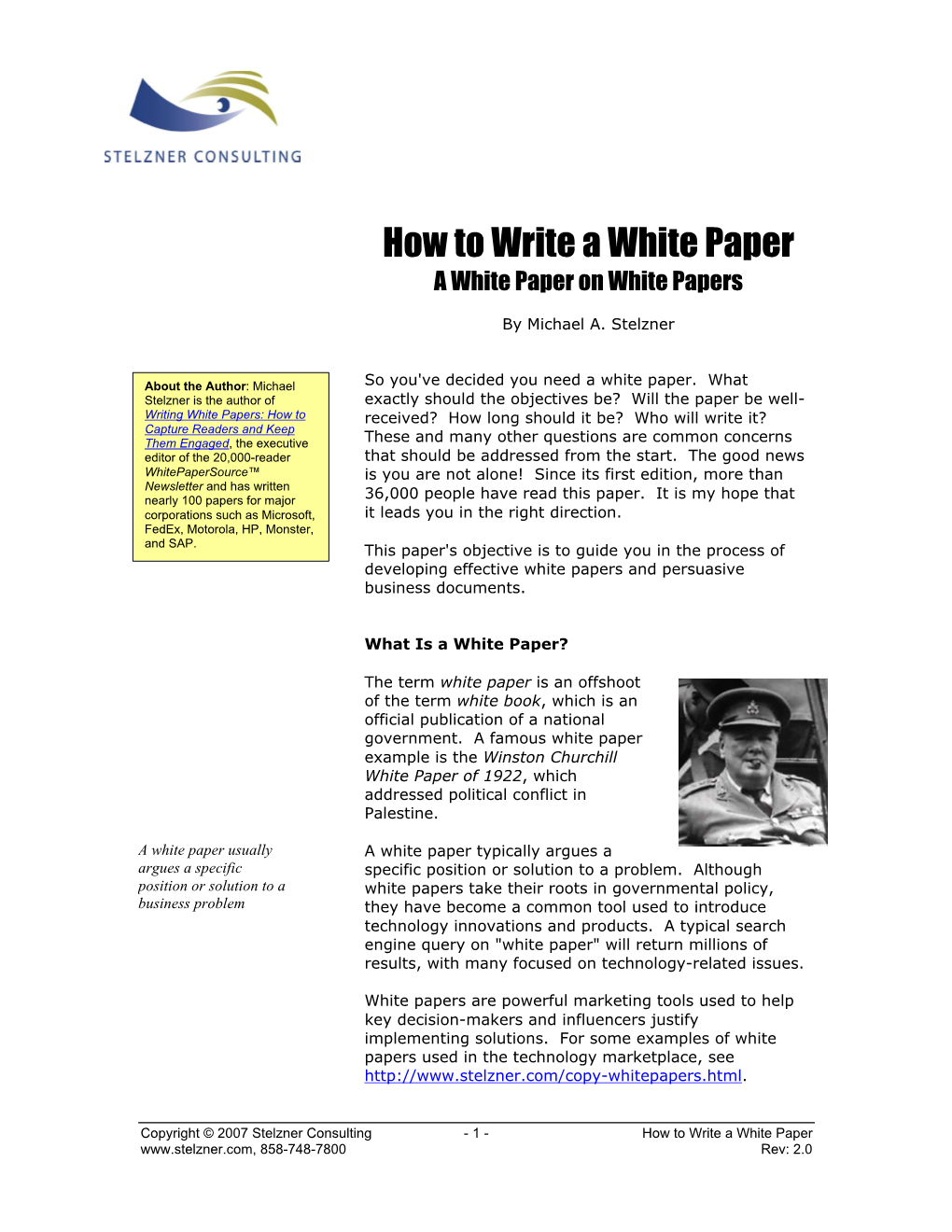 How to Write a White Paper a White Paper on White Papers