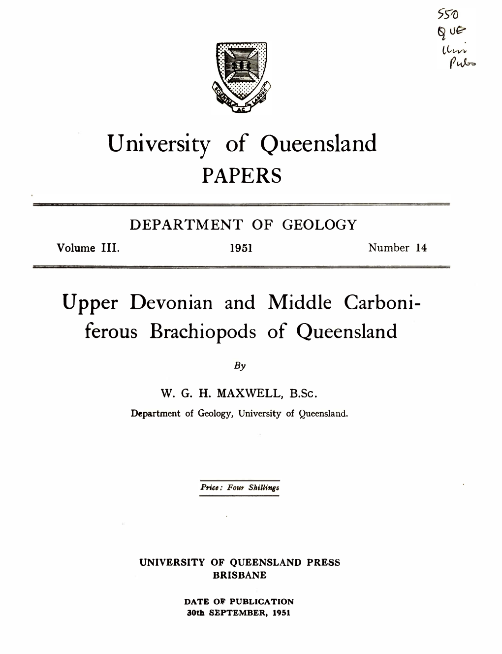 U Ni Versi Ty of Queensland PAPERS