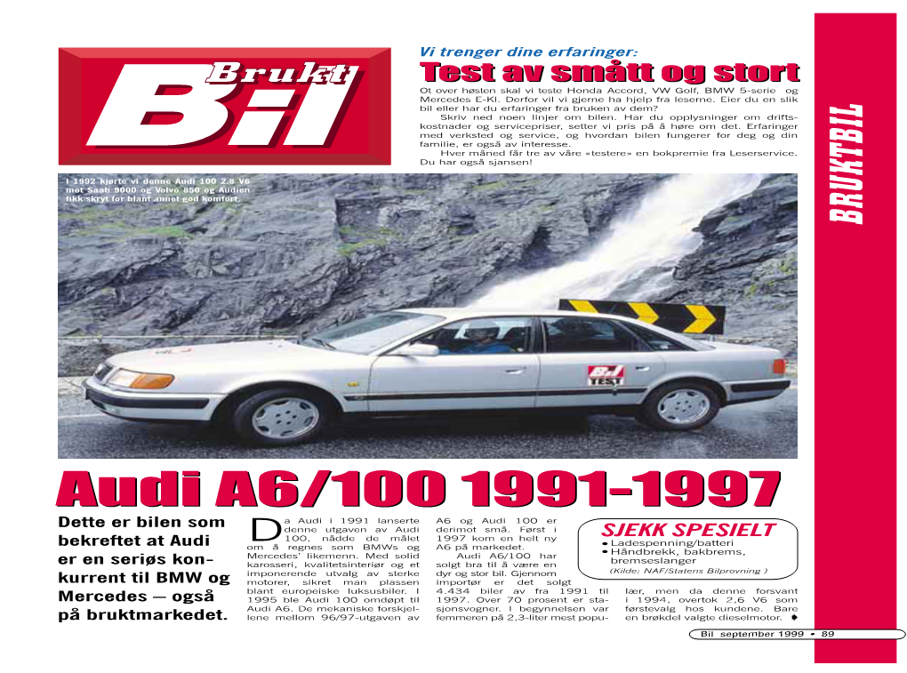Audi A6/100 1991-1997 På Bruktmarkedet