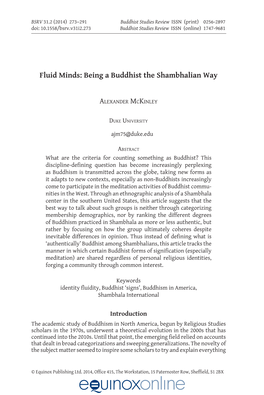Being a Buddhist the Shambhalian Way