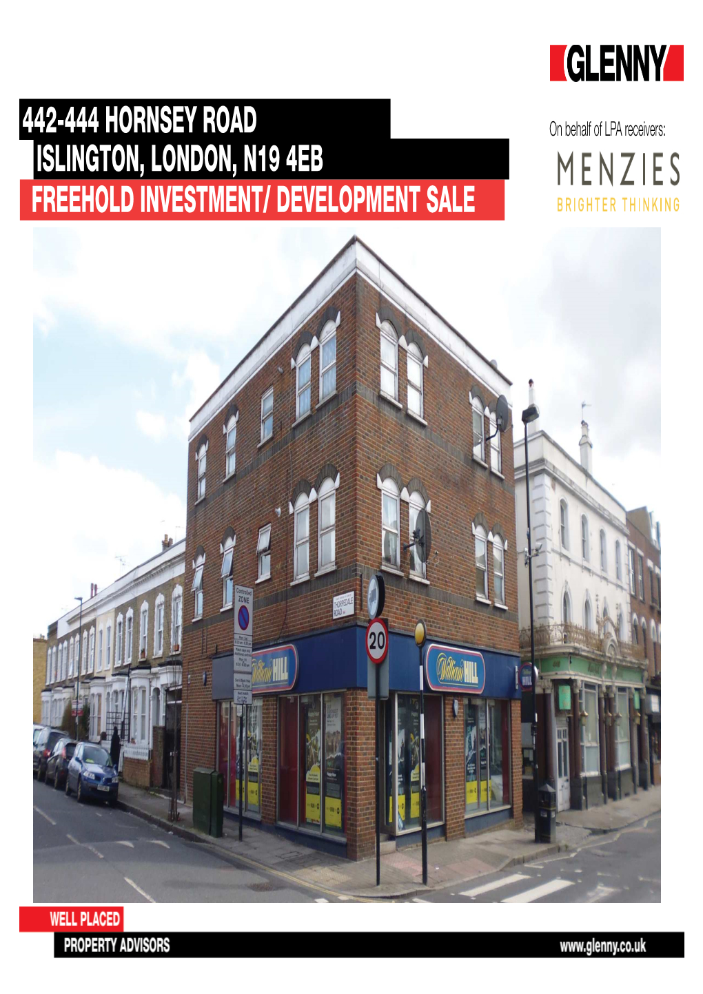 442-444 HORNSEY ROAD on Behalf of LPA Receivers: ISLINGTON, LONDON, N19 4EB FREEHOLD INVESTMENT/ DEVELOPMENT SALE SUMMARY ACCOMODATION and FLOOR AREAS