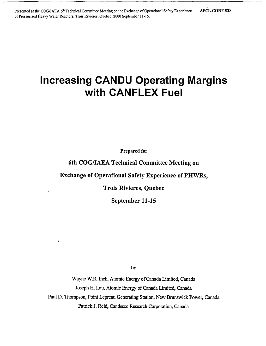 Increasing CANDU Operating Margins with CANFLEX Fuel