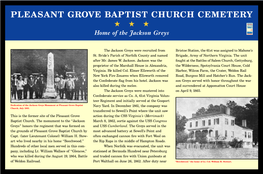 PLEASANT GROVE BAPTIST CHURCH CEMETERY ★★★ Home of the Jackson Greys