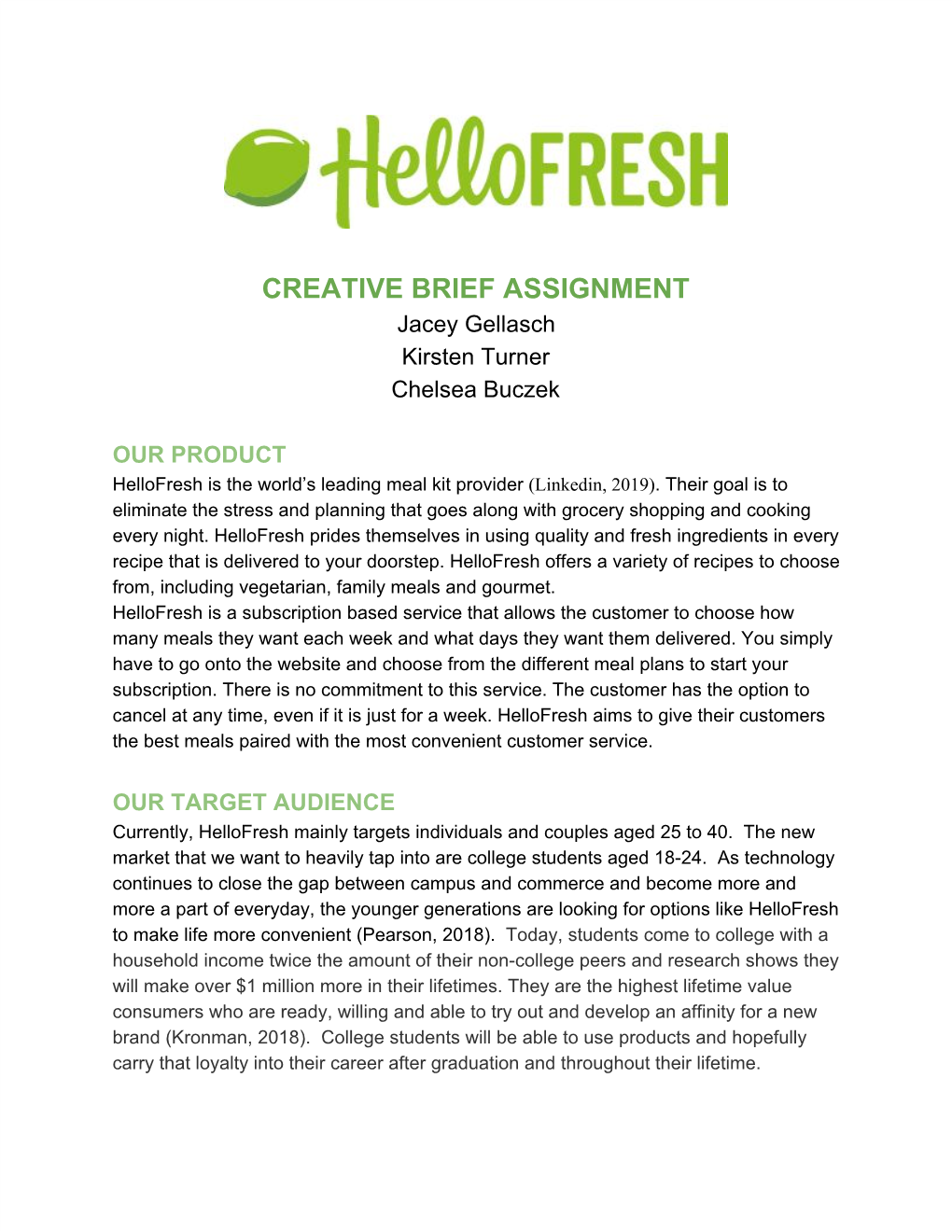 Hellofresh Creative Brief