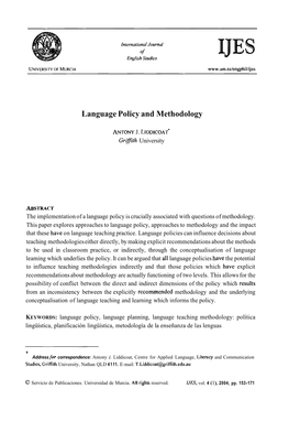 Language Policy and Methodology
