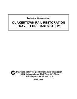 Quakertown Rail Restoration Alternatives Analysis Study Area