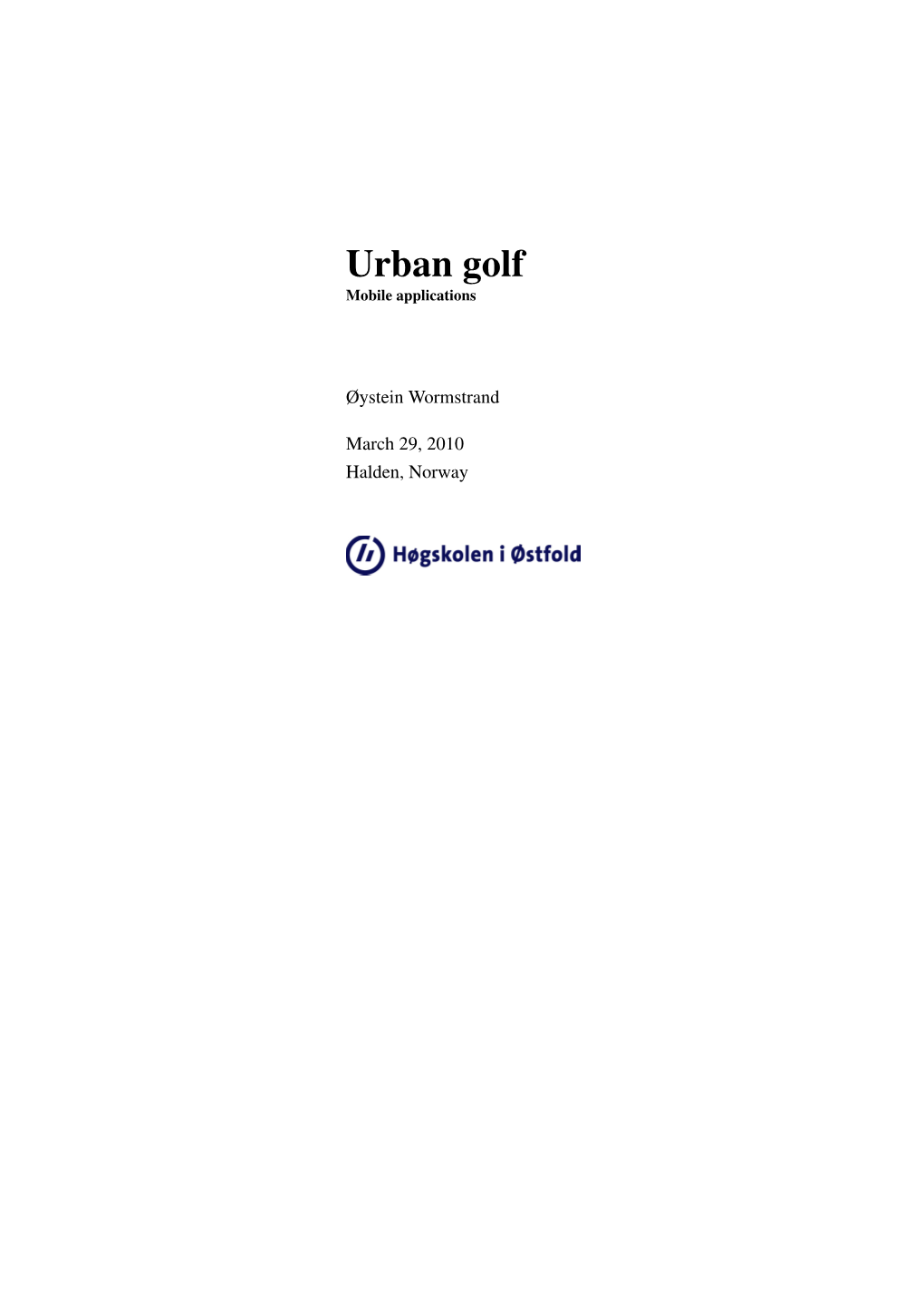 Urban Golf Mobile Applications