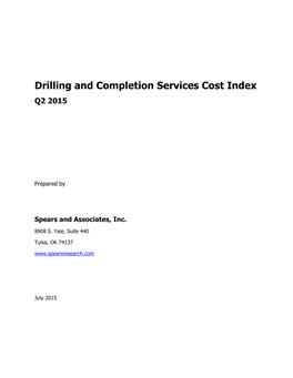 Drilling and Completion Services Cost Index Q2 2015