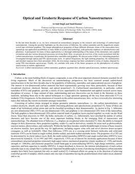 Optical and Terahertz Response of Carbon Nanostructures