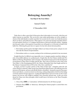 Betraying Anarchy? Xin Shiji & the Four Elders