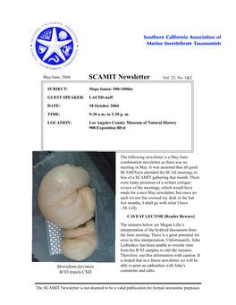 SCAMIT Newsletter Vol. 23 No. 1-2 2004 May/June