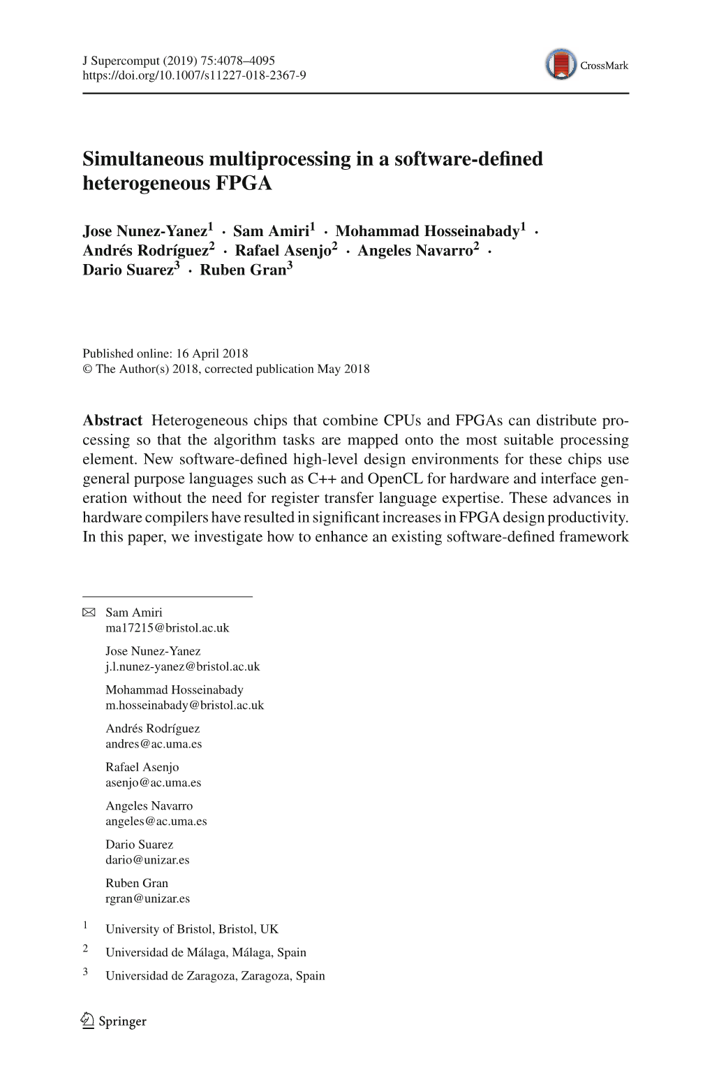 Simultaneous Multiprocessing in a Software-Defined Heterogeneous