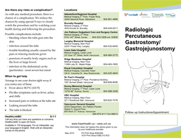 Radiologic Percutaneous Gastrostomy/Gastrojejunostomy