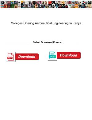 Colleges Offering Aeronautical Engineering in Kenya