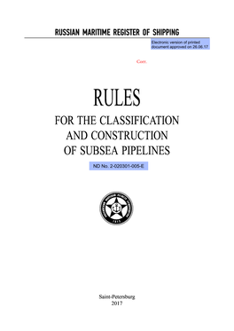 2017 Rules of Subsea Pipelines-Arial 1..158