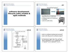 Software Development Lifecycle (Sdlc) Models & Agile Methods