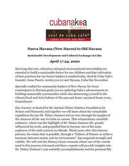 To Old Havana April 17-24, 2020