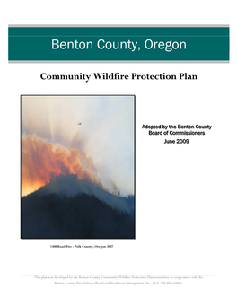 Benton County Community Wildfire Protection Plan Committee in Cooperation with the Benton County Fire Defense Board and Northwest Management, Inc