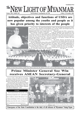 Prime Minister General Soe Win Receives ASEAN Secretary-General
