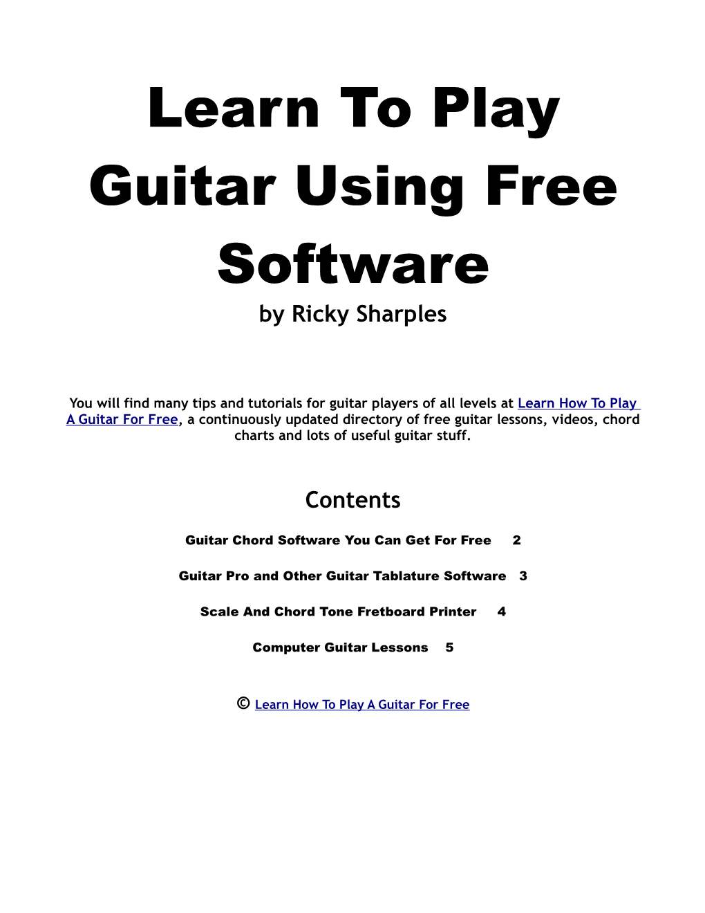 Learn to Play Guitar Using Free Software by Ricky Sharples