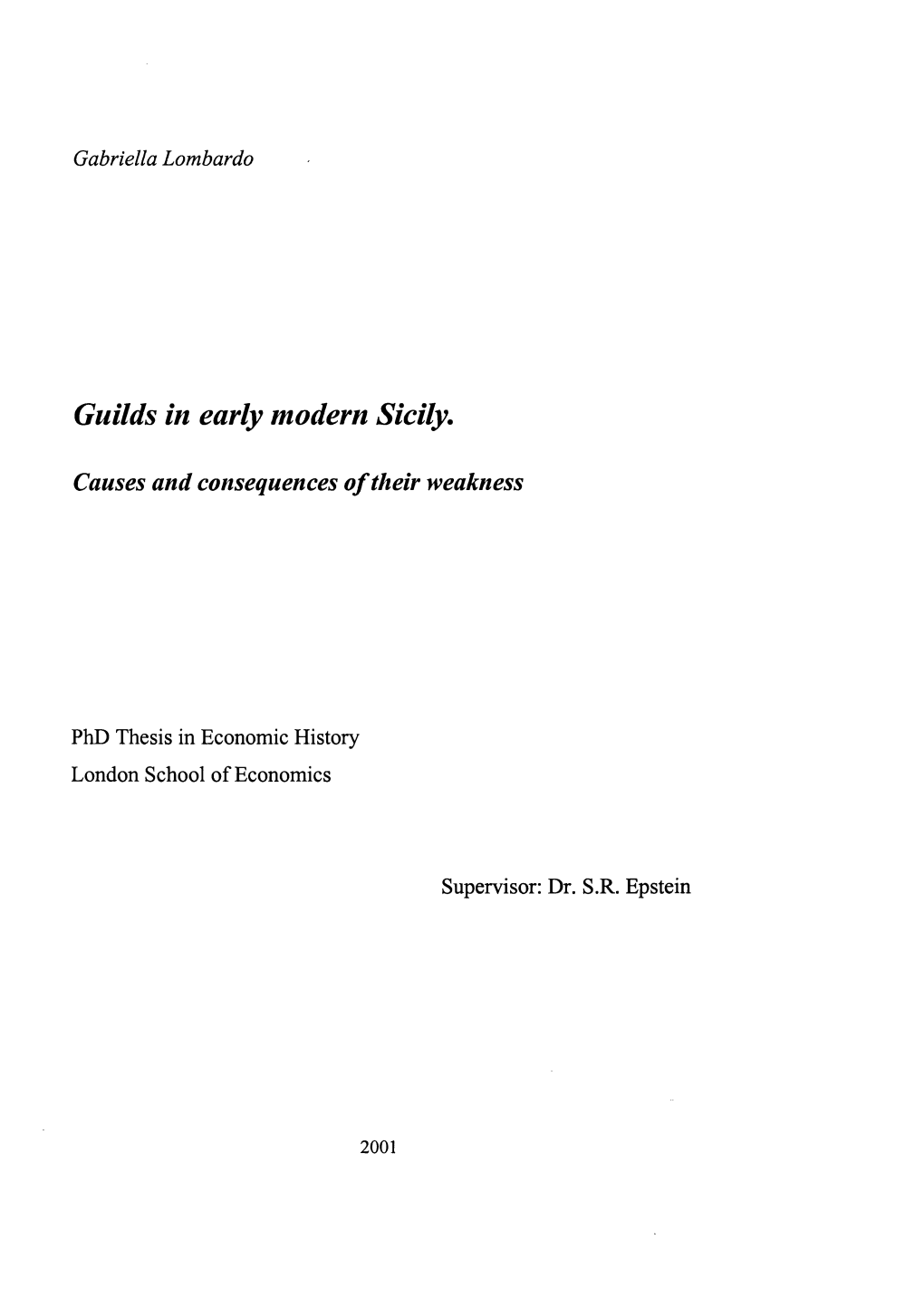 Guilds in Early Modern Sicily
