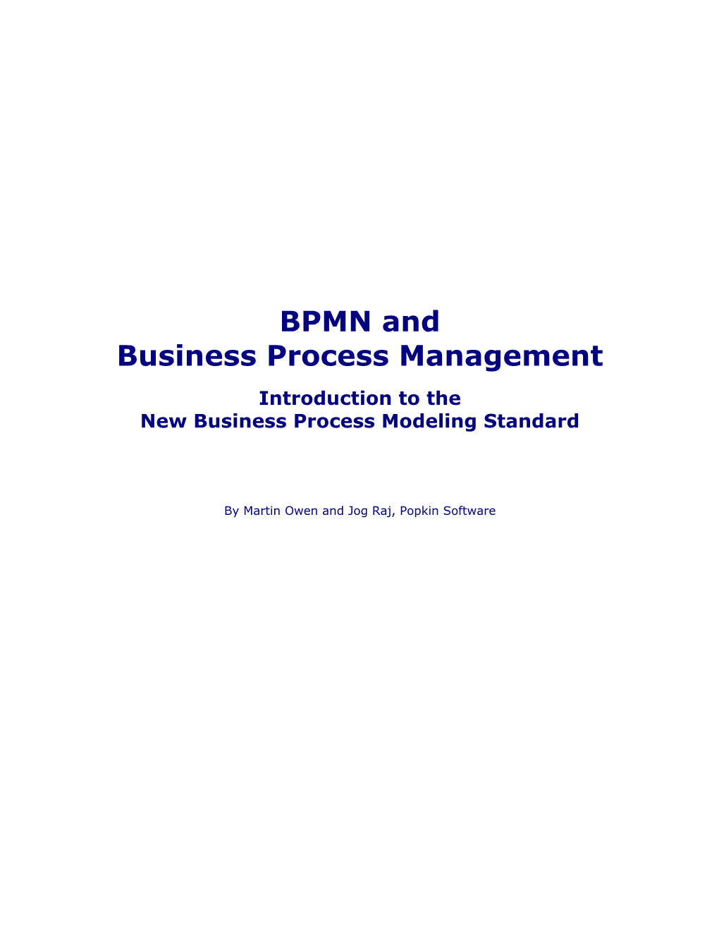 BPMN and Business Process Management