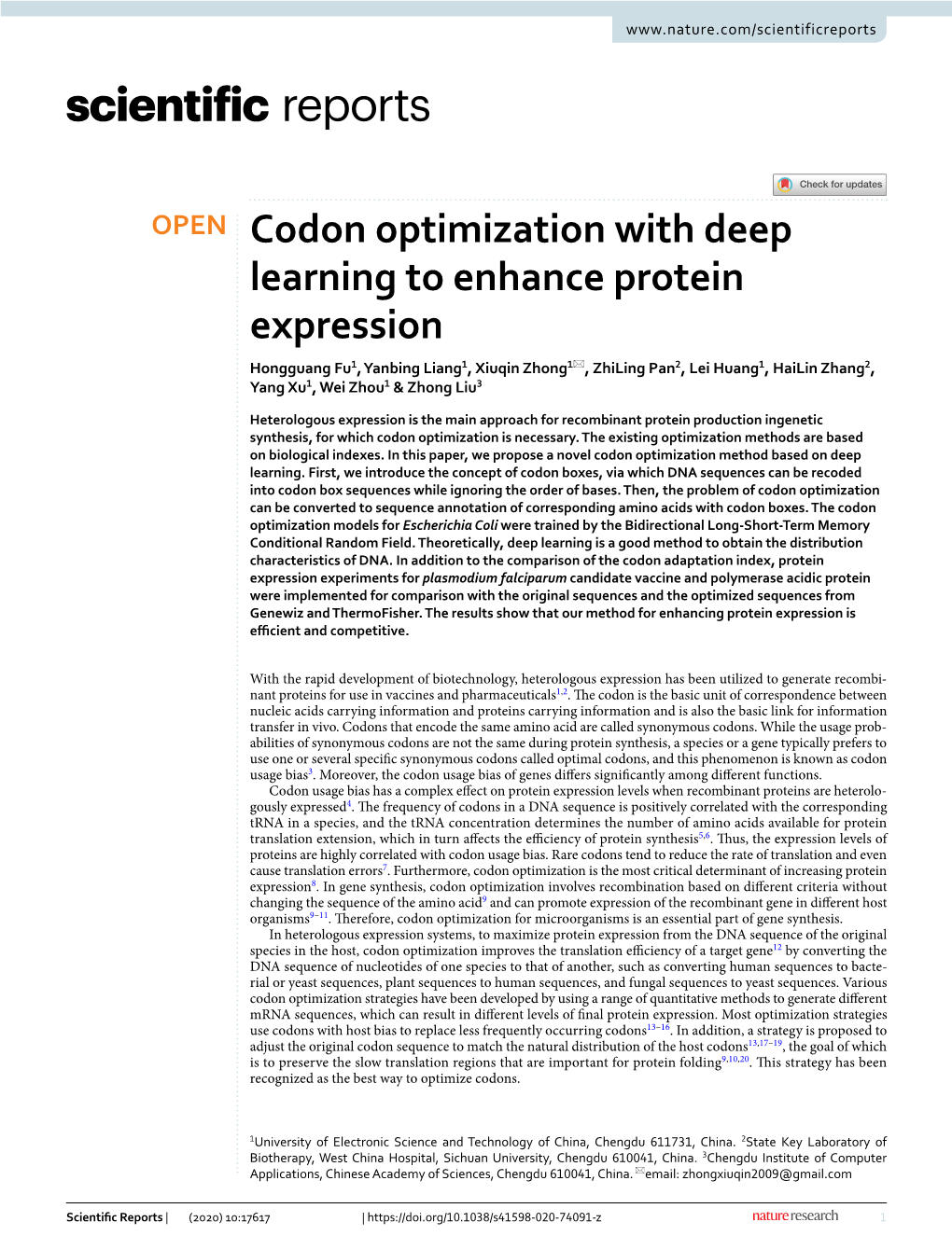 Codon Optimization with Deep Learning to Enhance Protein