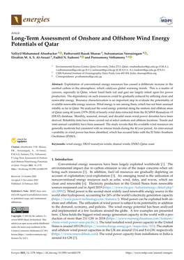 Long-Term Assessment of Onshore and Offshore Wind Energy Potentials of Qatar