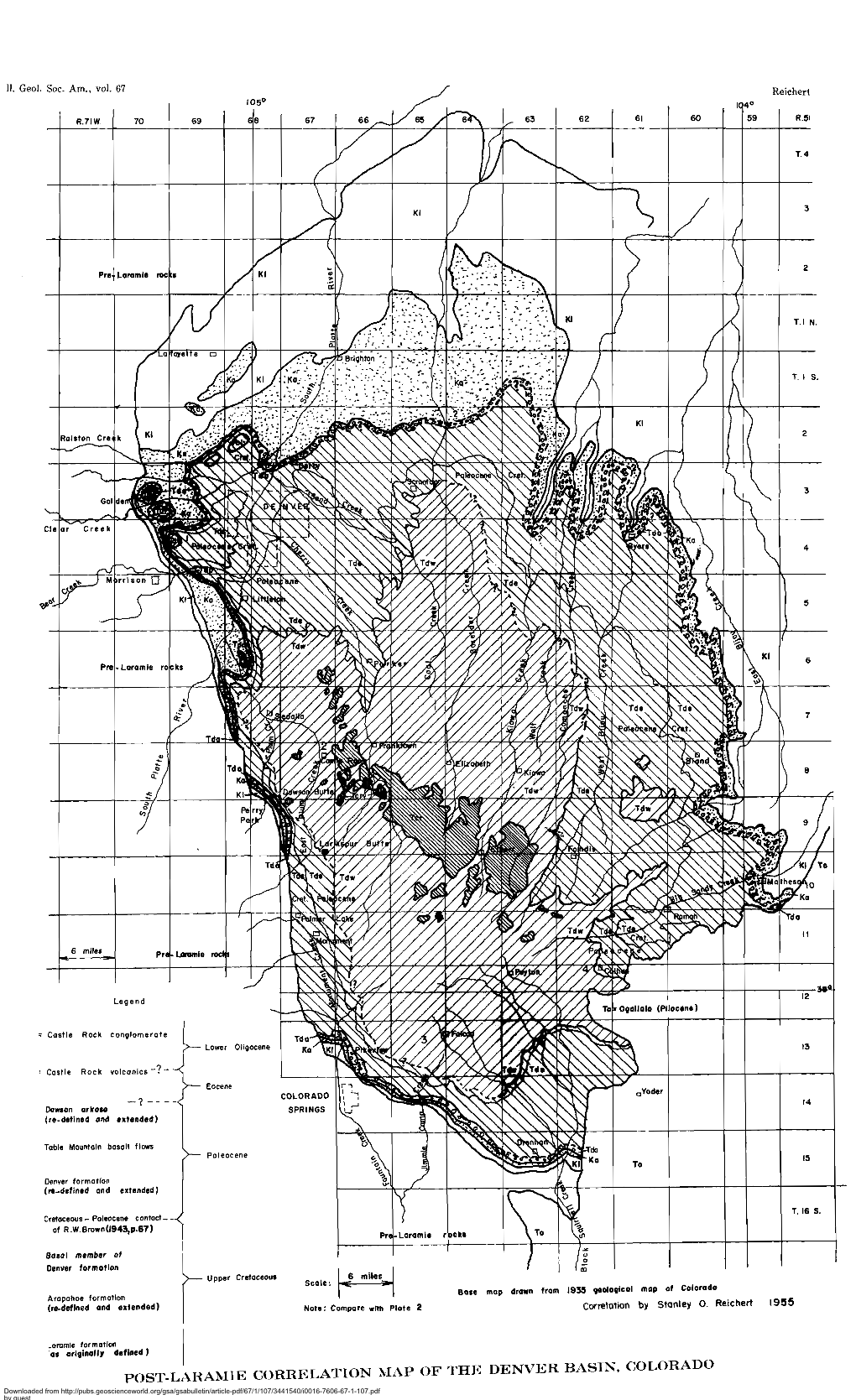 Laramie Correlation Map of the Denver