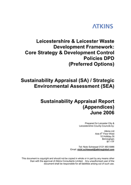 Leicestershire & Leicester Waste Development Framework: Core