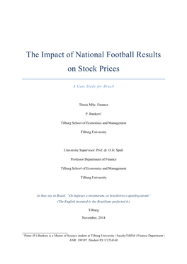 The Impact of National Football Results on Stock Prices