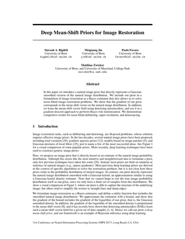 Deep Mean-Shift Priors for Image Restoration