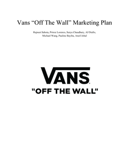 VANS Marketing Report