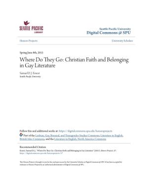 Christian Faith and Belonging in Gay Literature Samuel D
