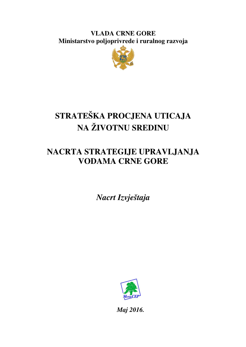 Strateška Procjena Uticaja Na Životnu Sredinu Nacrta