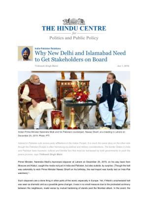 Why New Delhi and Islamabad Need to Get Stakeholders on Board