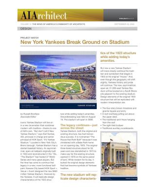 New York Yankees Break Ground on Stadium