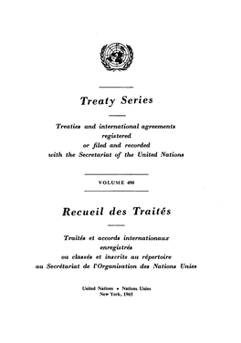 Treaty Series Recueil Des Traits