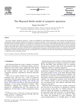 The Maynard Smith Model of Sympatric Speciation
