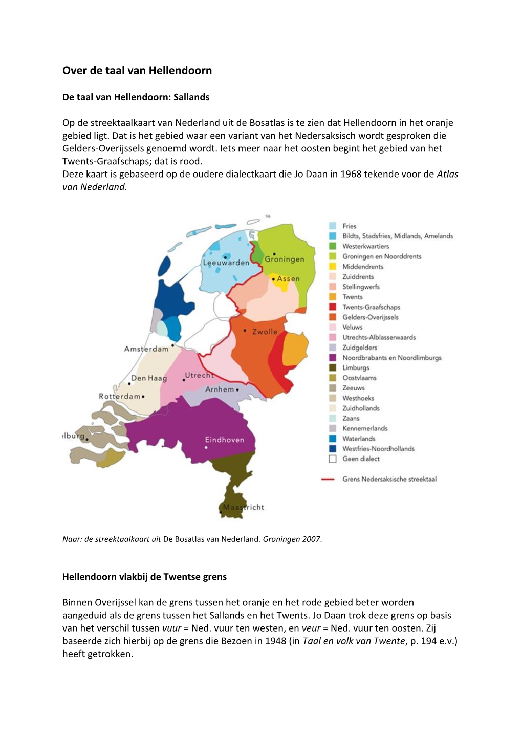 Over De Taal Van Hellendoorn