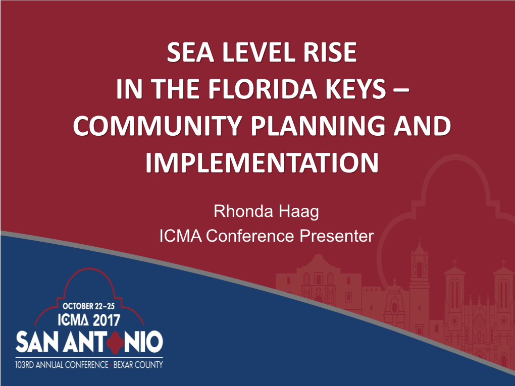 Sea Level Rise in the Florida Keys – Community Planning and Implementation