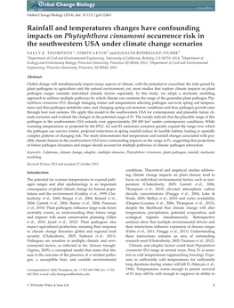 Rainfall and Temperatures Changes Have Confounding Impacts on Phytophthora Cinnamomi Occurrence Risk in the Southwestern USA Under Climate Change Scenarios