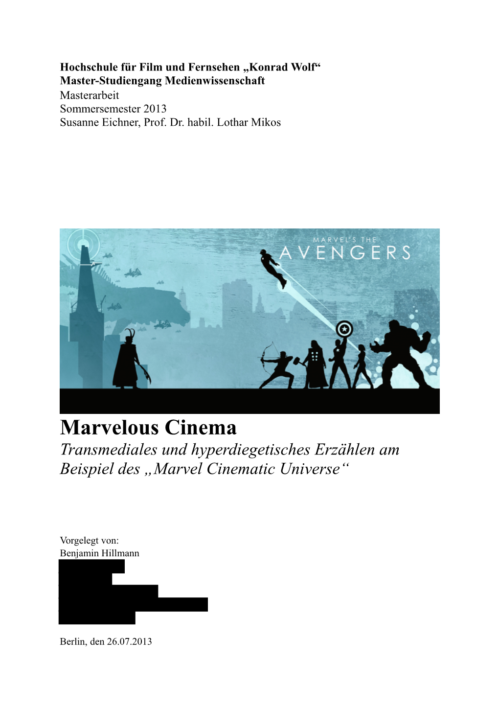 Marvelous Cinema Transmediales Und Hyperdiegetisches Erzählen Am Beispiel Des „Marvel Cinematic Universe“