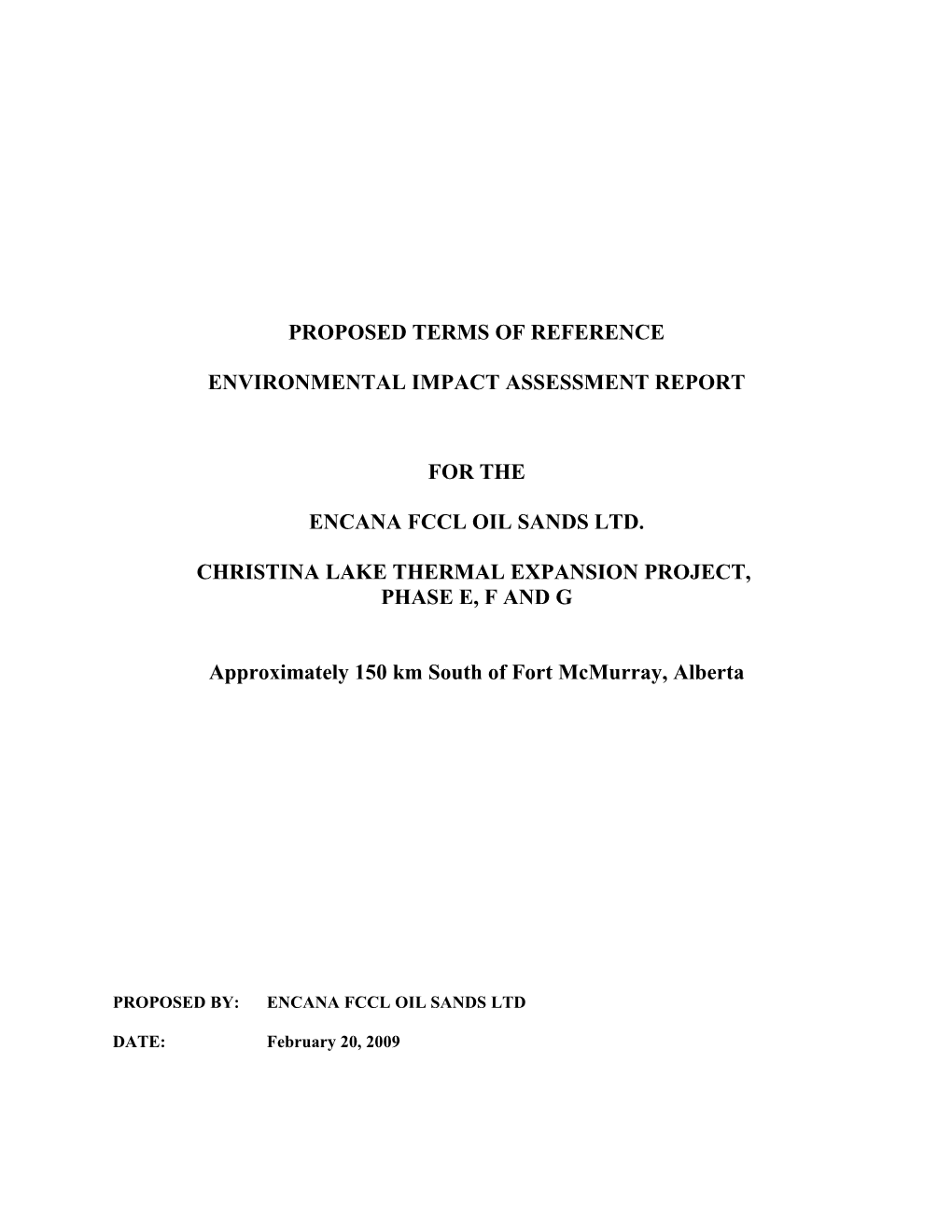 Environmental Impact Assessment Report