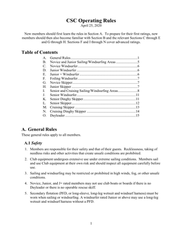 CSC Operating Rules April 25, 2020