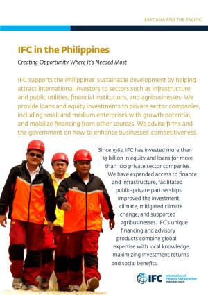 IFC in the Philippines Creating Opportunity Where It’S Needed Most