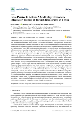 A Multiplayer Economic Integration Process of Turkish Immigrants in Berlin